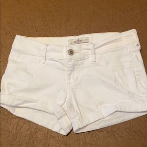 Jr girls hollister white denim shorts, size 1